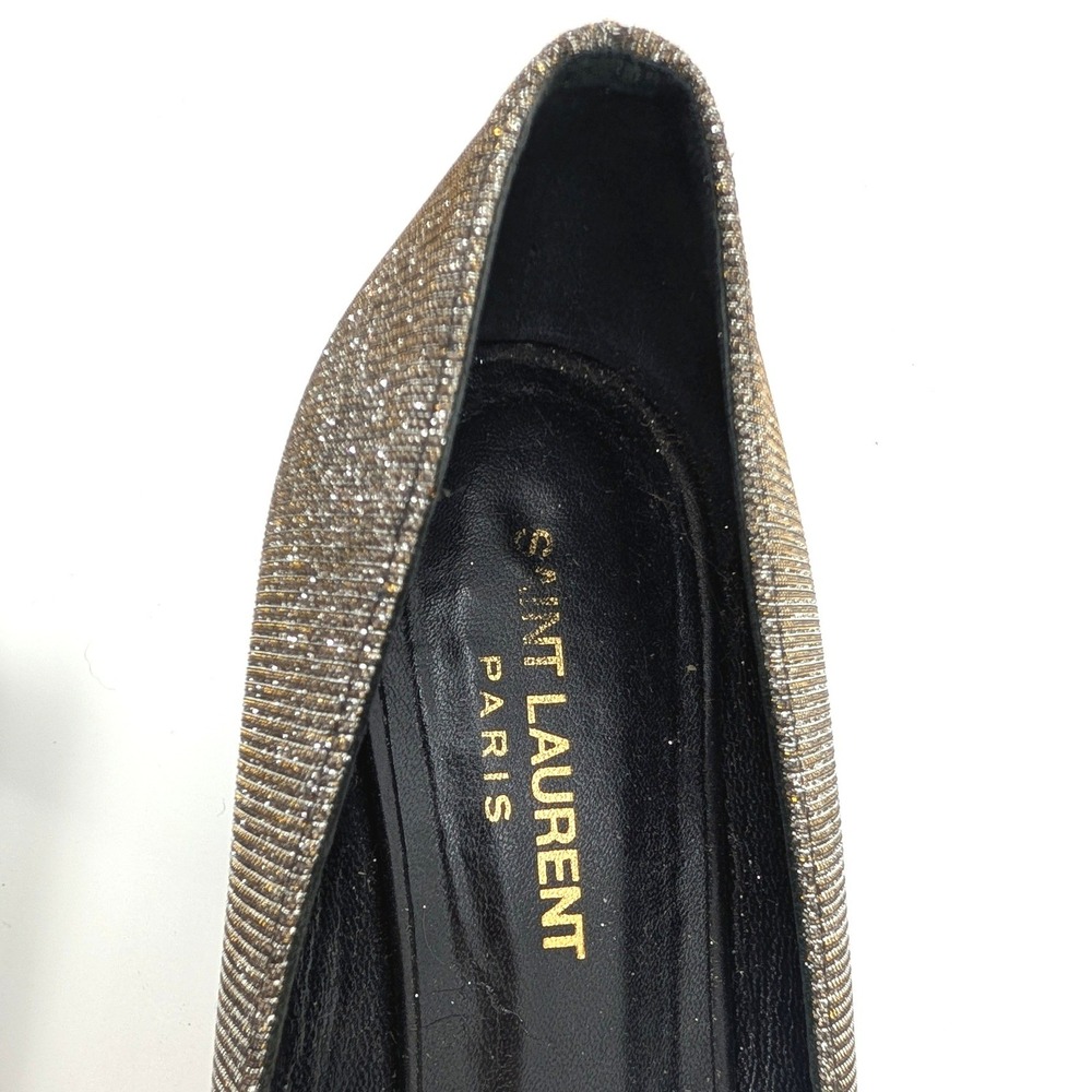 Saint Laurent Metallic Galaxy Glitter Pointed Toe Kitten‎ Heel Charlotte 55  38 - Picture 4 of 8
